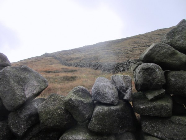 There's a handy break in the Mourne Wall where you can clamber over.