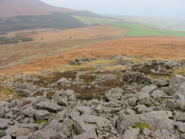 There are big piles of stone all over the place