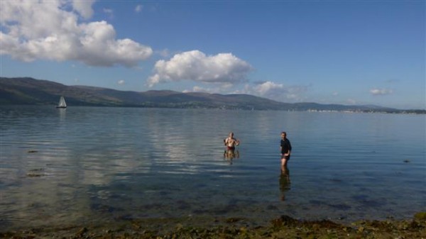 many teams just walked straight into the sea at the finish